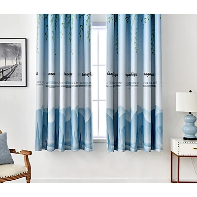 Rèm cửa vải sợi dày nhiều họa tiết 2m