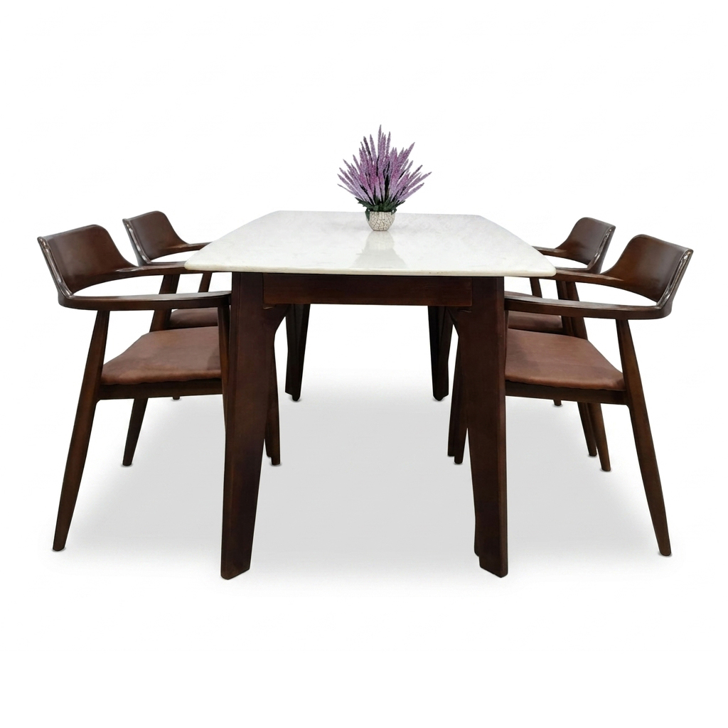 BỘ BÀN ĂN MẶT ĐÁ CHÂN A HIROSIMA 6 GHẾ
