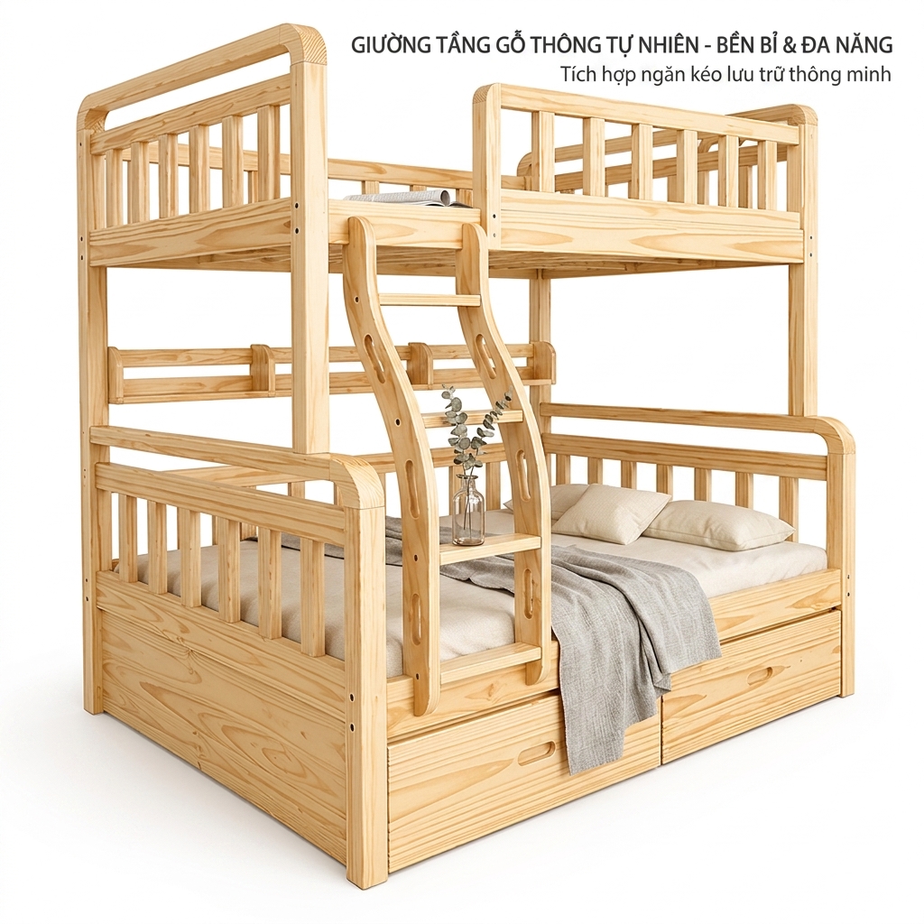 GIƯỜNG TẦNG CAO CẤP UBIN 1M2-1M6